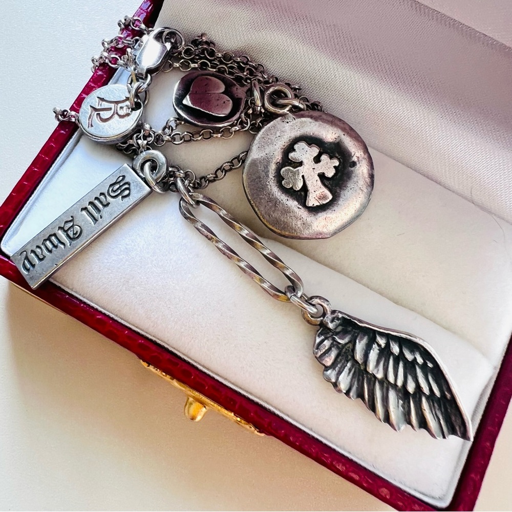 Marvelous RARE Retired Bloodline Design Charm Necklace .925 Sterling Silver - Picture 12 of 14
